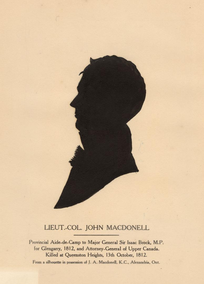 Lieutenant-Colonel John Macdonell 1785-1812, ca 1810