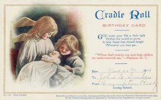 Cradle roll birthday card 1909