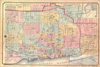 [Plate 1] Atlas of the city of Toronto and vicinity from special survey founded on registered plans and showing all building and lot numbers.