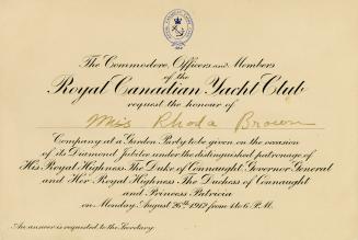The commodore, officers and members of the Royal Canadian Yacht Club request the honour of