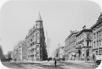 Historic photo from 1898 - Gooderham Building (Flatiron Building) built in 1892 by architect David Roberts, Jr. in St. Lawrence