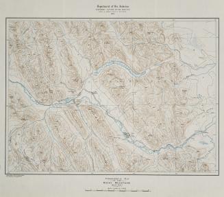 Topographical map of the Rocky Mountains Banff sheet