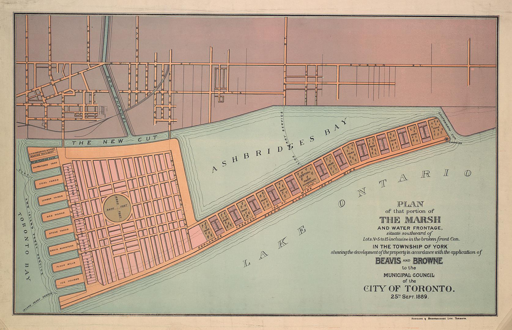 Plan of that portion of the marsh and water frontage, situate southward of lots no5 to 15 inclusive in the broken front con. in the township of York 