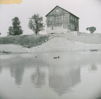 Closeup of restoration of home of Daniel Stong at Black Creek Pioneer Village