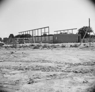 Image shows the construction of a Daystrom Public School view southwest, from Daystrom Drive To ...