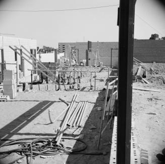 Daystrom Public School under construction, looking south, inside west bay, Toronto, Ontario. Im ...