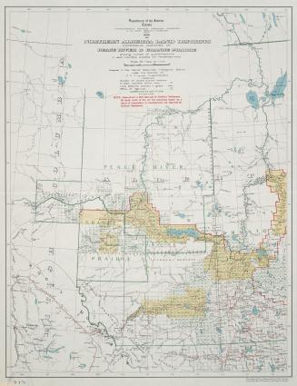 Map of northern Alberta land districts comprising agencies of Peace River & Grande Prairie