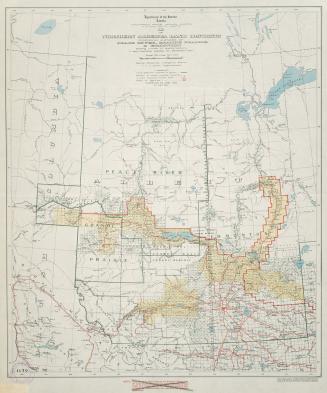 Map of northern Alberta land districts comprising agencies of Peace River, Grande Prairie & Edmonton