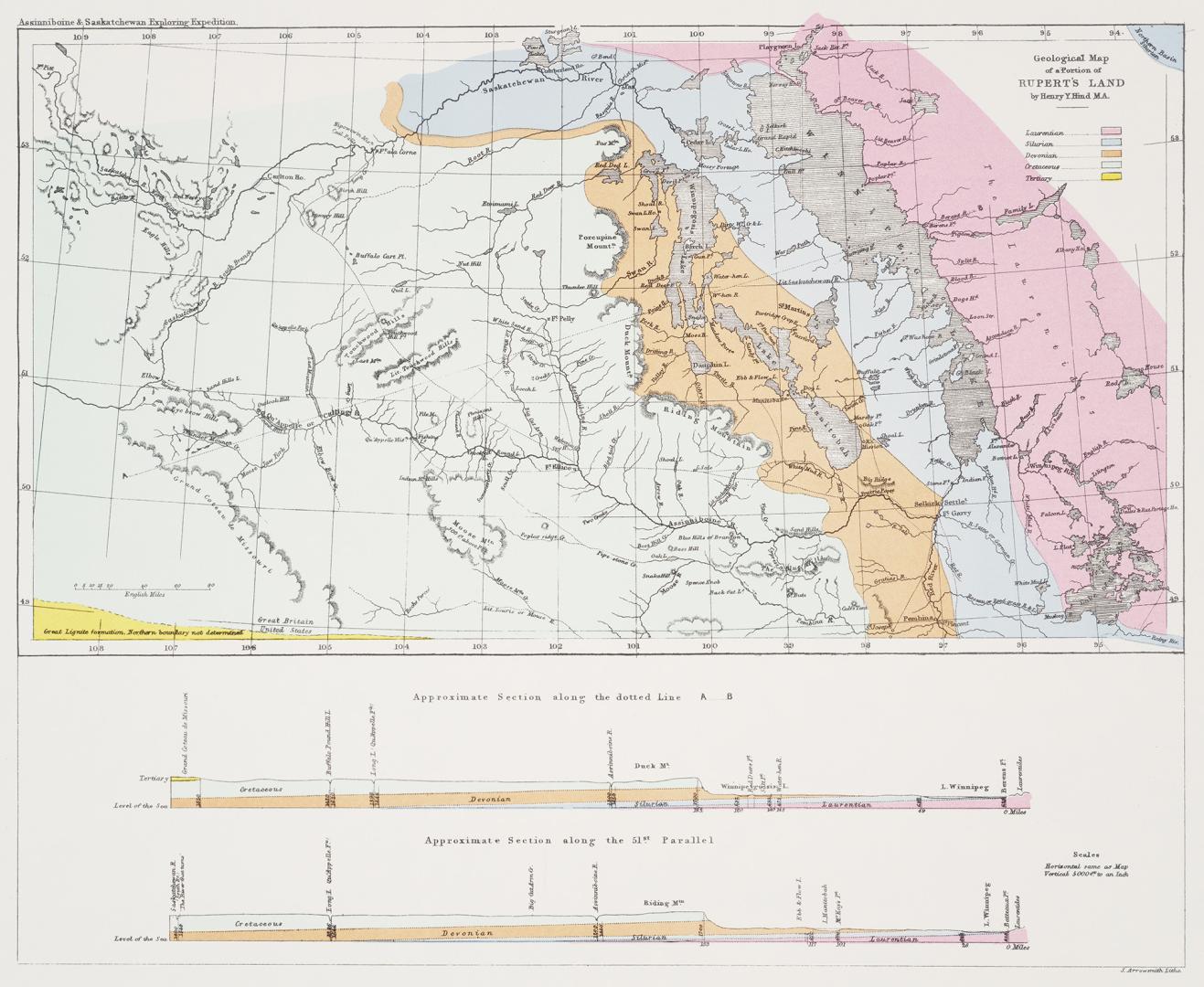 Geological map of a portion of Rupert's Land