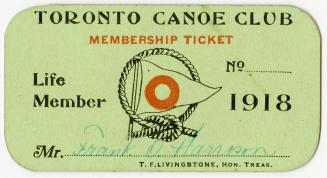 Toronto Canoe Club membership ticket
