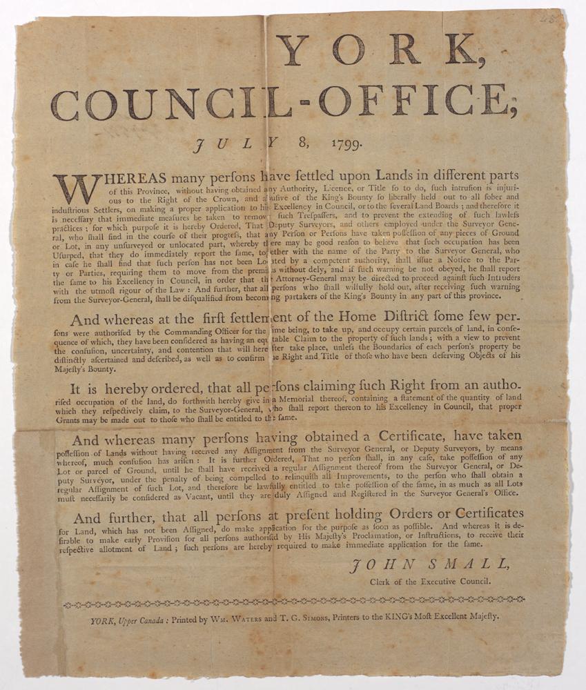 York, Council-Office, July 8, 1799