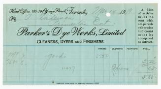 Parker's Dye Works, Limited, cleaners, dyers and finishers