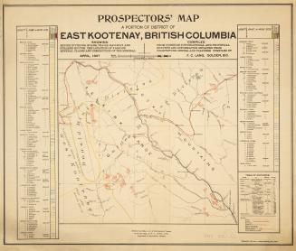 Prospectors' map a portion of district of East Kootenay, British Columbia