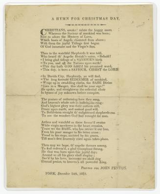 A hymn for Christmas day : printed for John Fenton