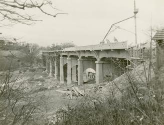 Dundas Street West, bridge over Humber River, looking east, during construction