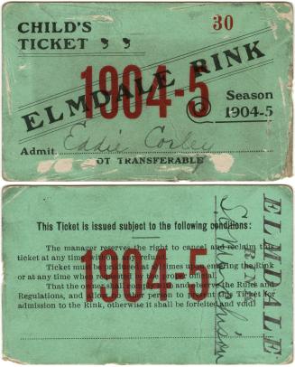 Elmdale Rink child's ticket 1904-5