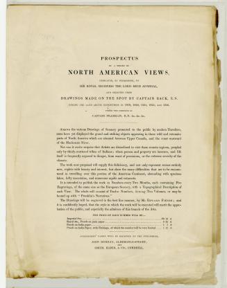 Prospectus of a series of North American views