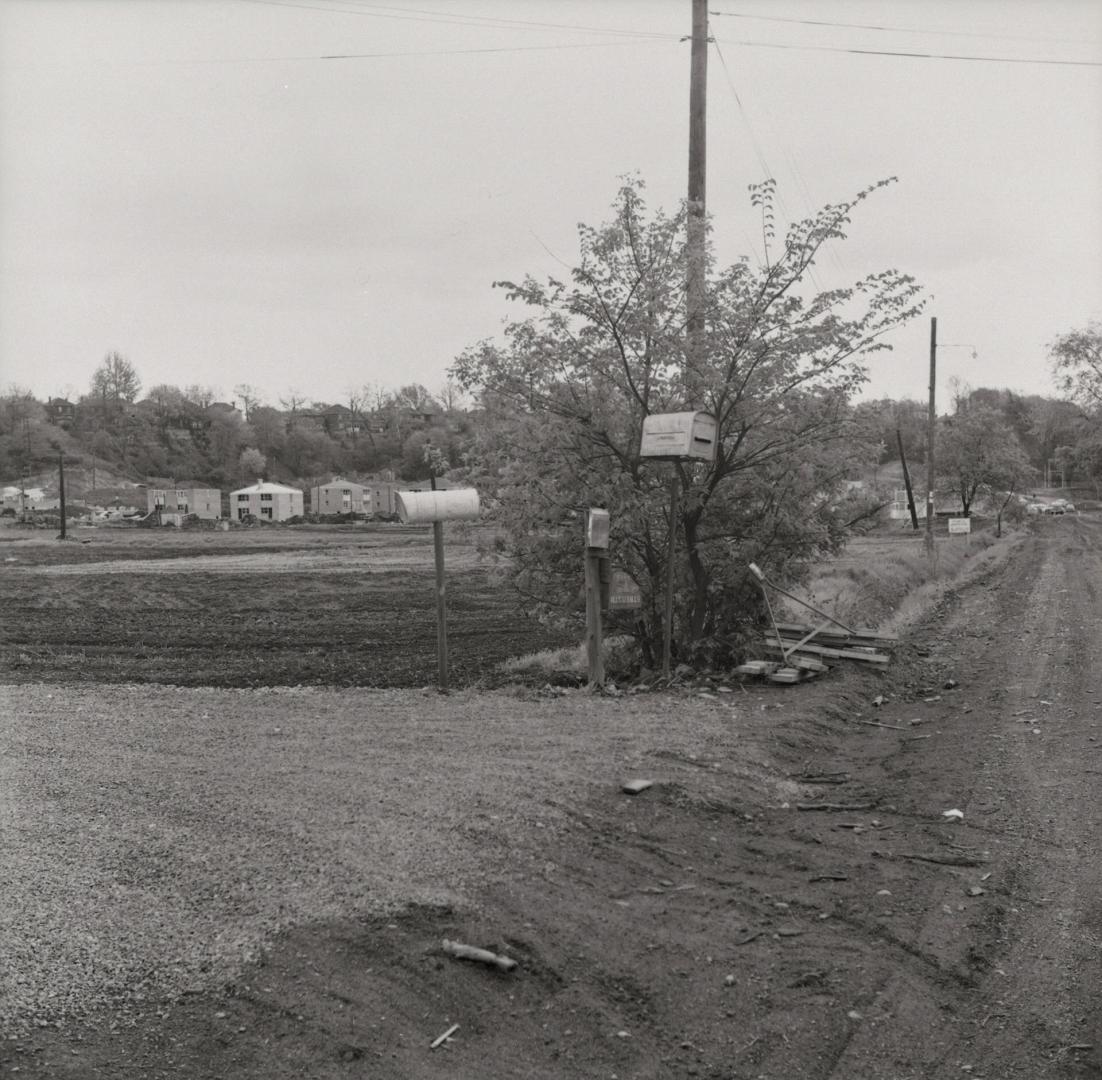 Varsity Road, looking southeast from Doran Avenue (which runs off to the left)