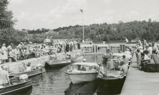 Small pleasure craft almost fill the locks at Magnetawan in the Almaguin Highlands, a largely untouched recreation area north-east of Huntsville and less than 200 miles from Toronto