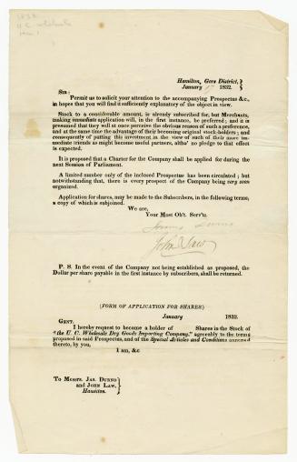 [Letter] Upper Canada Wholesale and Dry Goods Company
