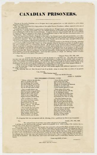 Canadian prisoners : the case of the twelve Canadians, now in Newgate, has in some quarters been very little attended to, and in others altogether misapprehended