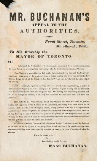 Mr. Buchanan's appeal to the authorities