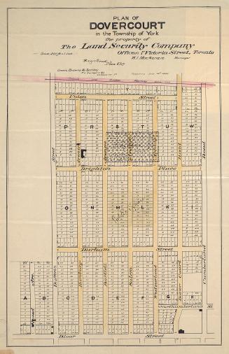 Plan of Dovercourt in the Township of York the property of the Land Security Company