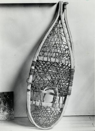A pair of snow shoes E. Y. Jackson donated to the exhibition (bottom left)