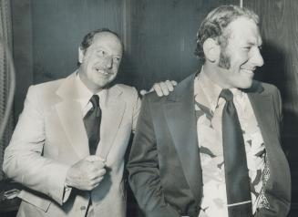 Argo owner Bill Hodgson (left) and head coach-elect Russ Jackson