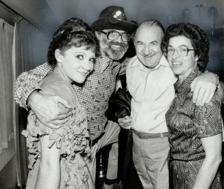 Jacobi and friends, Veteran actor Lou Jacobi (second from right) was at Heaven after the opening