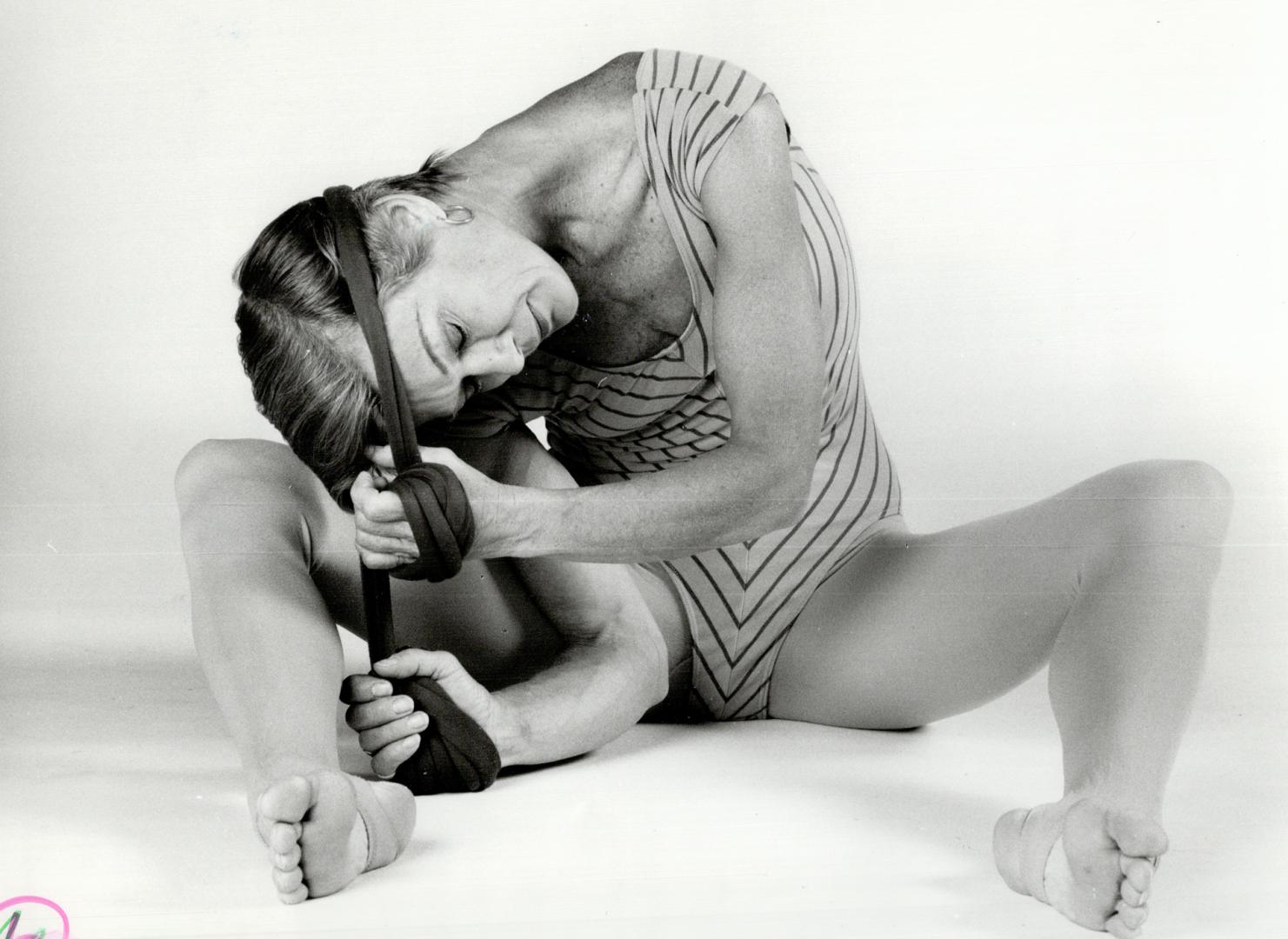 Tipping sideways and forward: above: brings stretch around to back of pelvis