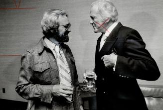 Buddies: Director Norman Jewison, left, chats to Buddy Rogers, the late Mary Pickford's husband, at yet another of the festival parties