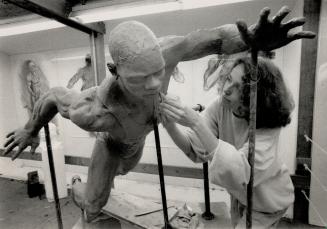 Sculpture of Ben Johnson, pictured being worked on last fall by Bubby Kettlewell, won't go on Ottawa display