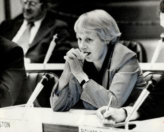 Ald. Anne Johnston looks pensive as her name and that of Fred Beavis were put in a box in a draw to pick Toronto's mayor