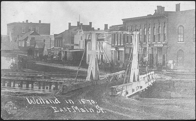 Welland in 1870. East Main St