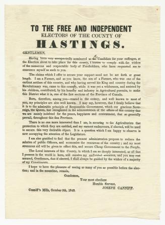 To the free and independent electors of the county of Hastings