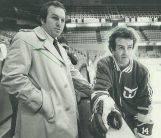 Former Leaf near the end. Dave Keon gets little work with Whalers