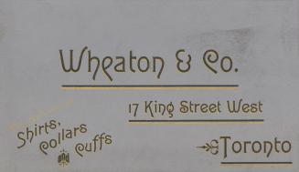 Wheaton & Co. manufacturers of shirts, collars and cuffs