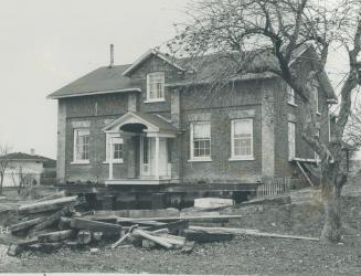 Safe site: House where J. S. Woodsworth, founder of the CCF (now NDP), was born, has been moved from its original location nearby to Broadacres Park in Etobicoke