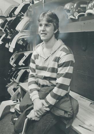 Happy here: Leafs' fine goaltending prospect, Ken Wregget, who looks younger than his 19 years, admits he must spend time developing, but he would prefer doing it with the Leafs