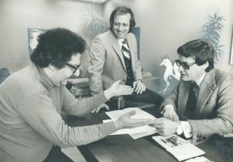 Larry Zolf, left, with Reg Adelman and Arthur Gelgoot