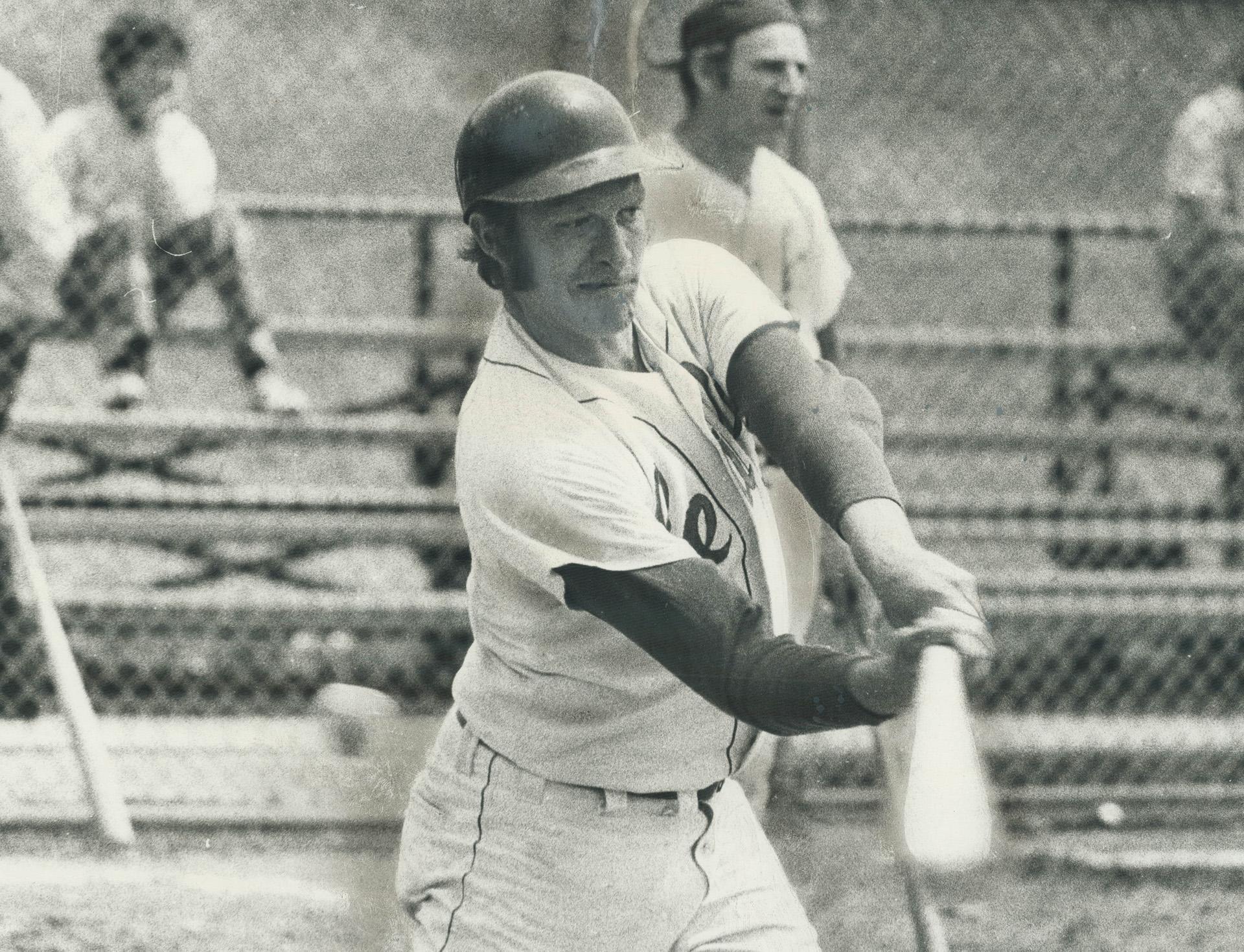 Jim Ridley of the Toronto Maple Leafs of the Inter-County Baseball  Association, takes a slashing cut at ball during batting practice. In 1965,  was on () – All Items – Digital Archive Ontario