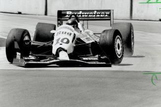 Early casualty: Scott Pruett's Truesports Chevy V8-A is forced out of the race after just three laps following a bumping incident with Al Unser Jr
