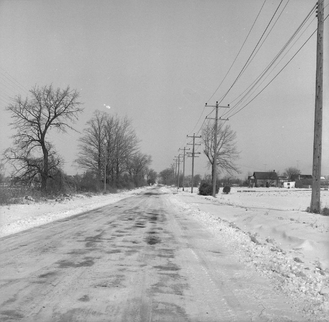 Royal York Road., looking north to Eglinton Avenue West in background. Toronto, Ontario