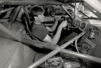 Home again: Race driver Peter Gibbons, of Stouffville, sits in his IROC Camaro