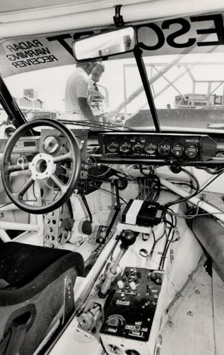 Busy Office: Plant your right foot and go, huh? Look at all the buttons and levers the driver of this Trans-Am Audi 200 Turbo quattro can adjust during a race