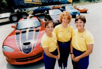 Pace Car Drivers from left Kelly Williams Terry MacDonald Melanie Paterson
