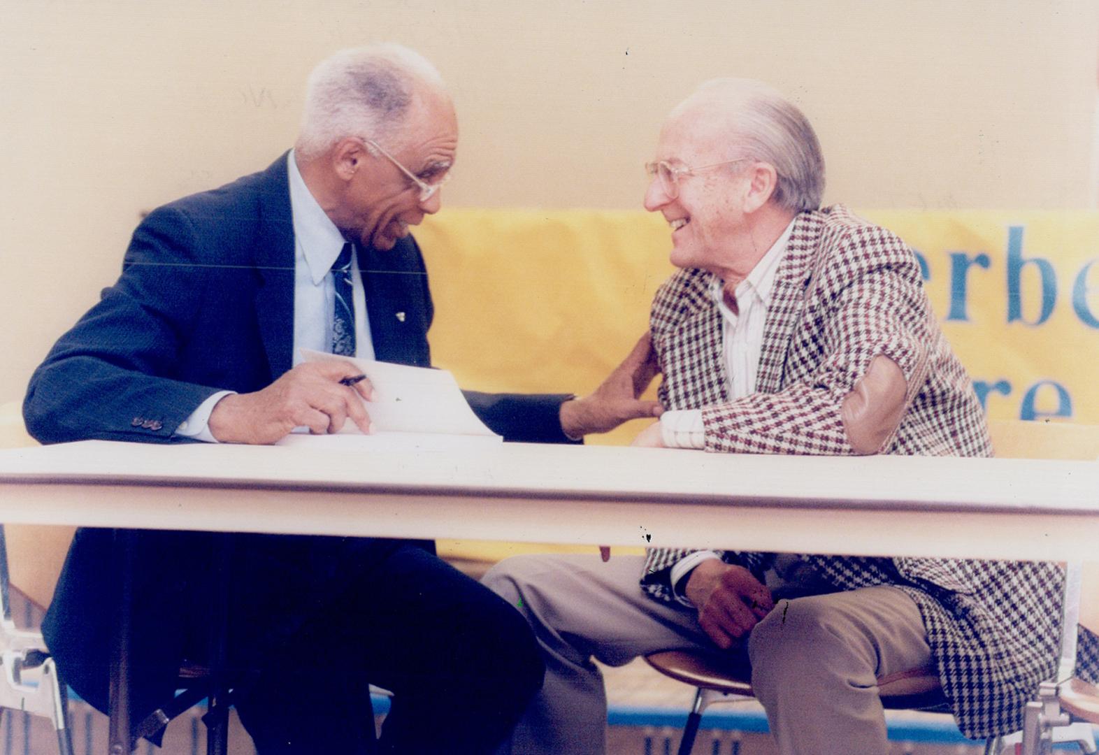 Herb Carnegie (L) and Hedley Cross