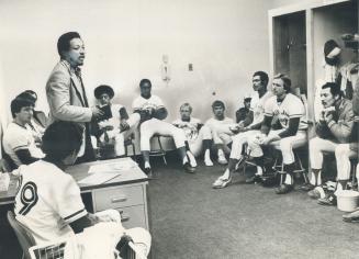 Surrounded by sweaters, underwear and equipment, about 20 Blue Jays have a chapel service in their clubhouse Sundays before a game. Last Sunday the la(...)