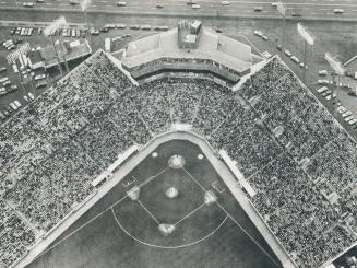 The view from above . . . the stands are packed for the Toronto Blue Jays' debut